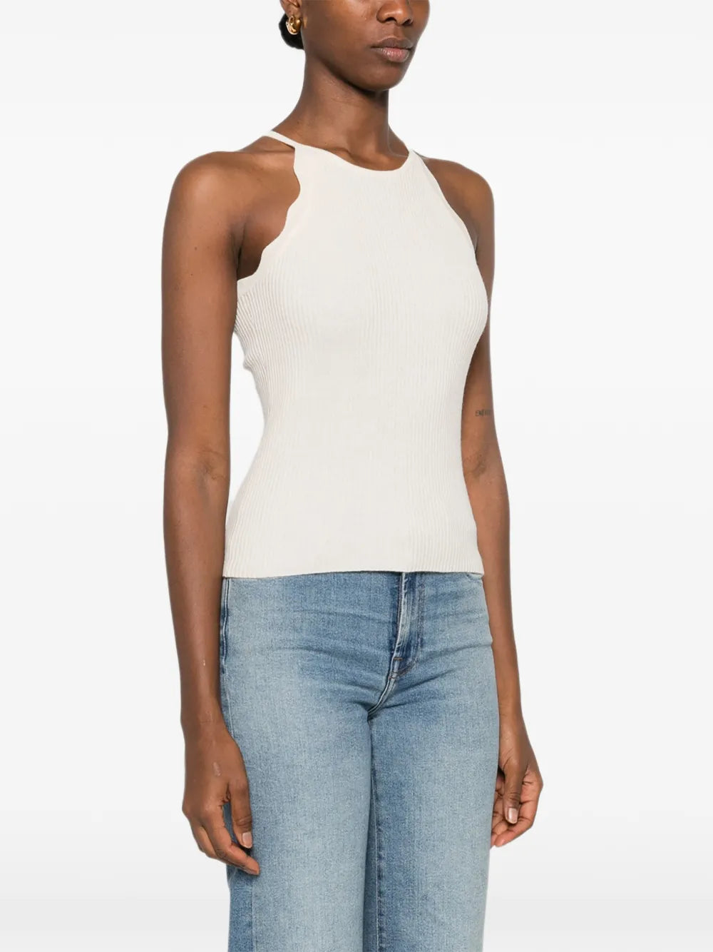 Tanktop mit Wellensaum