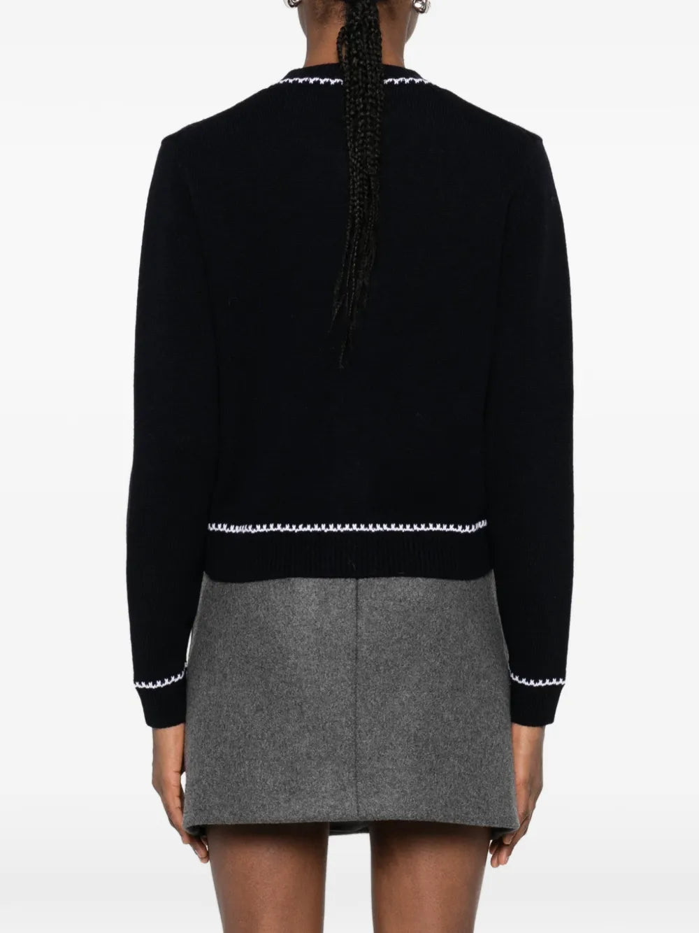 Geknöpfter Cardigan mit Besatz