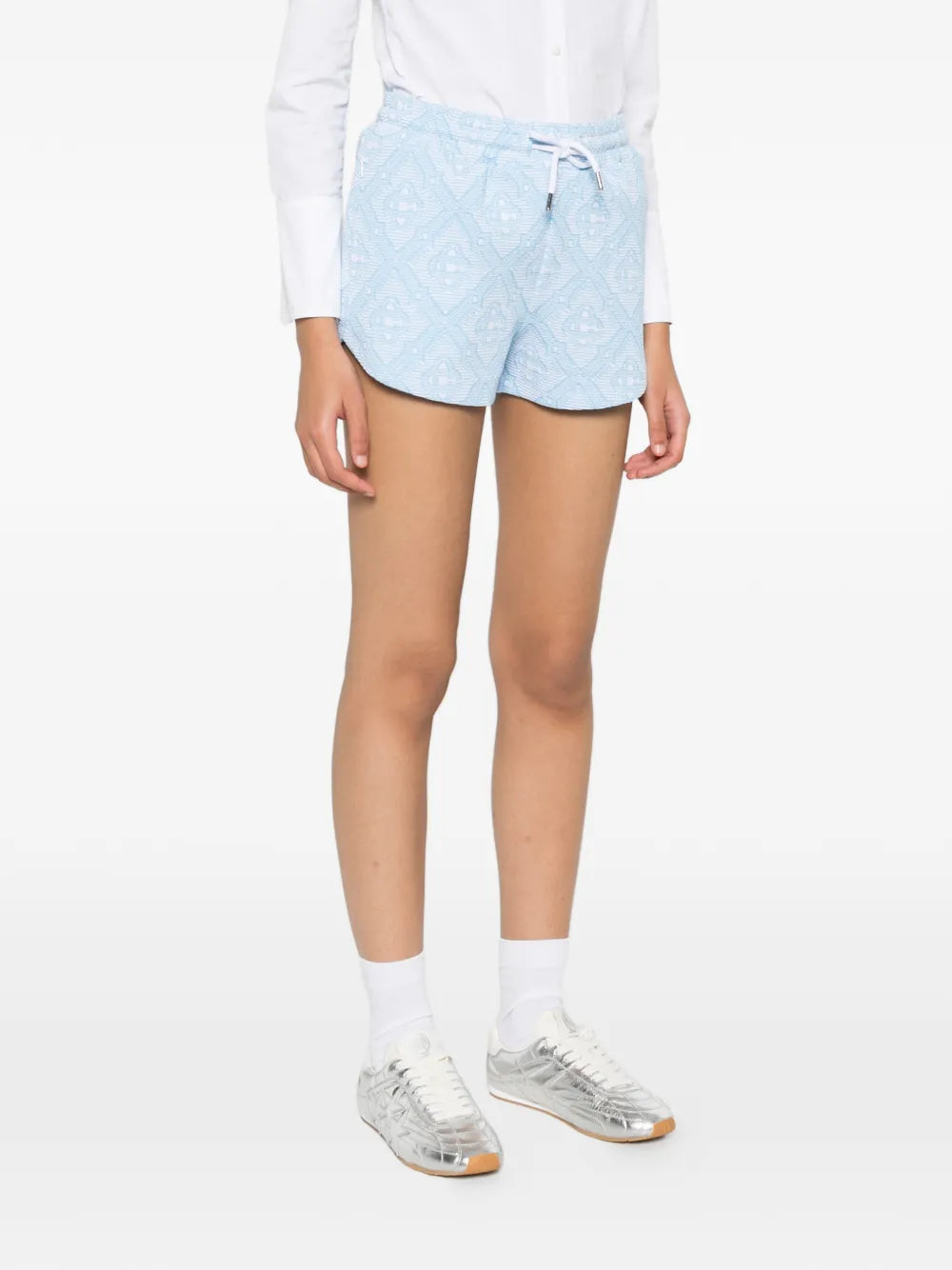 Gemusterte Badeshorts mit Kordelzug
