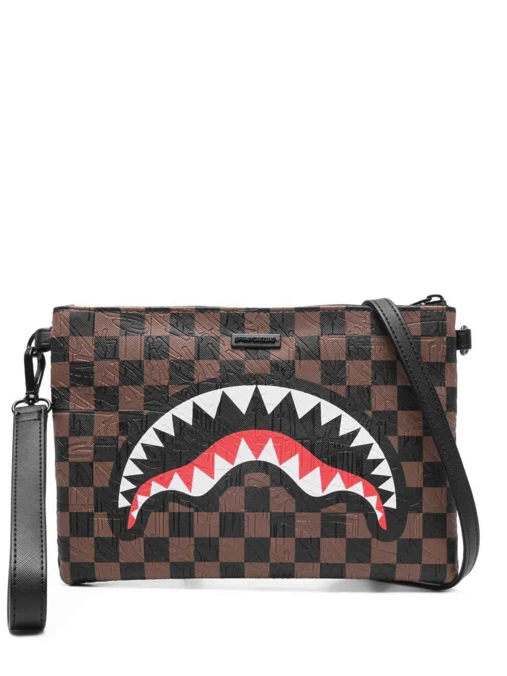 Shark Clutch with Checkerboard Pattern