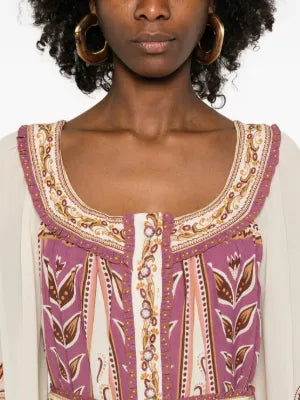 AINIKA Floral Mini Dress with Tie Belt