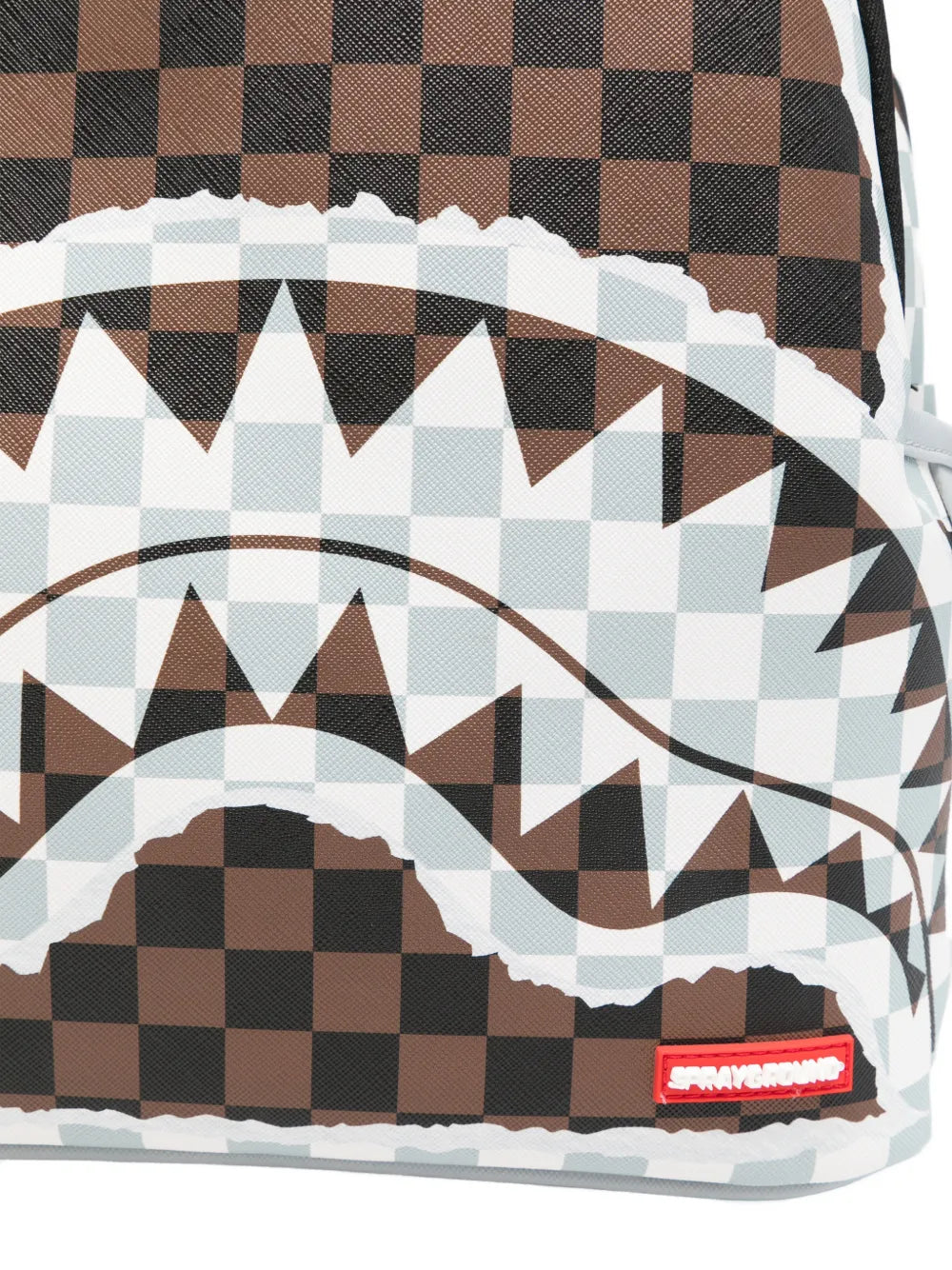 Backpack with checkerboard pattern
