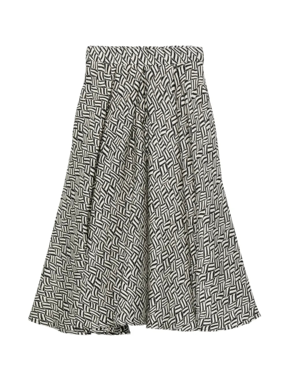 Pearl Jacquard Midi Skirt with Pleats