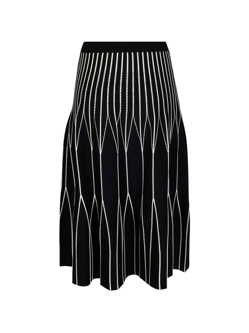 Knitted midi skirt with geometric pattern