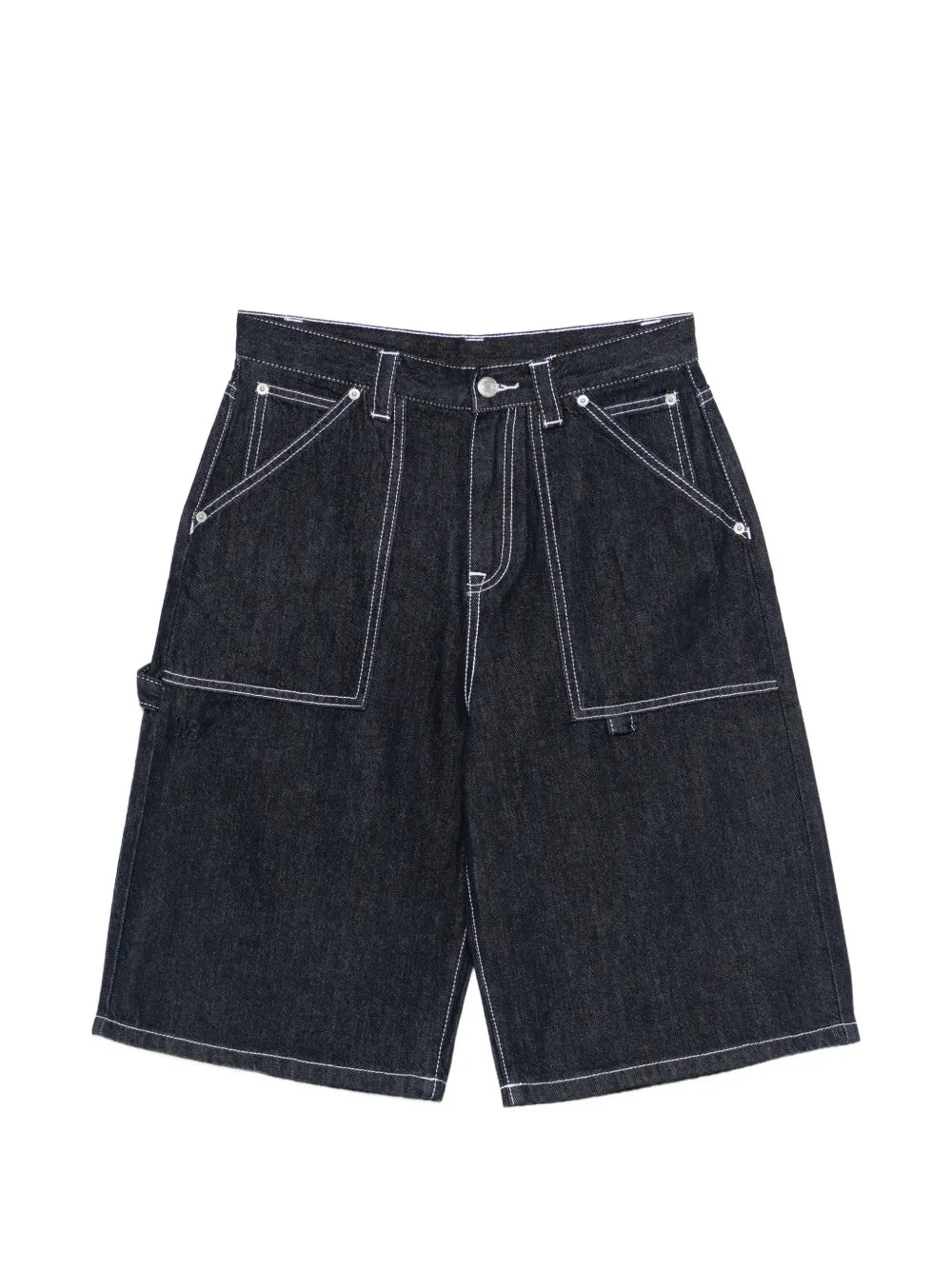 Jeans-Shorts mit Kontrastnähten
