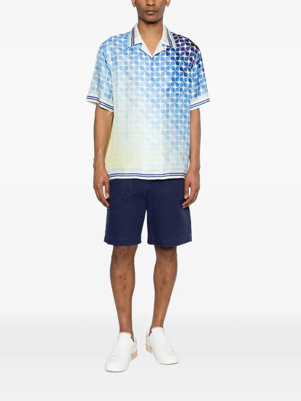 Tennis Tile Cuban Hemd mit Muster