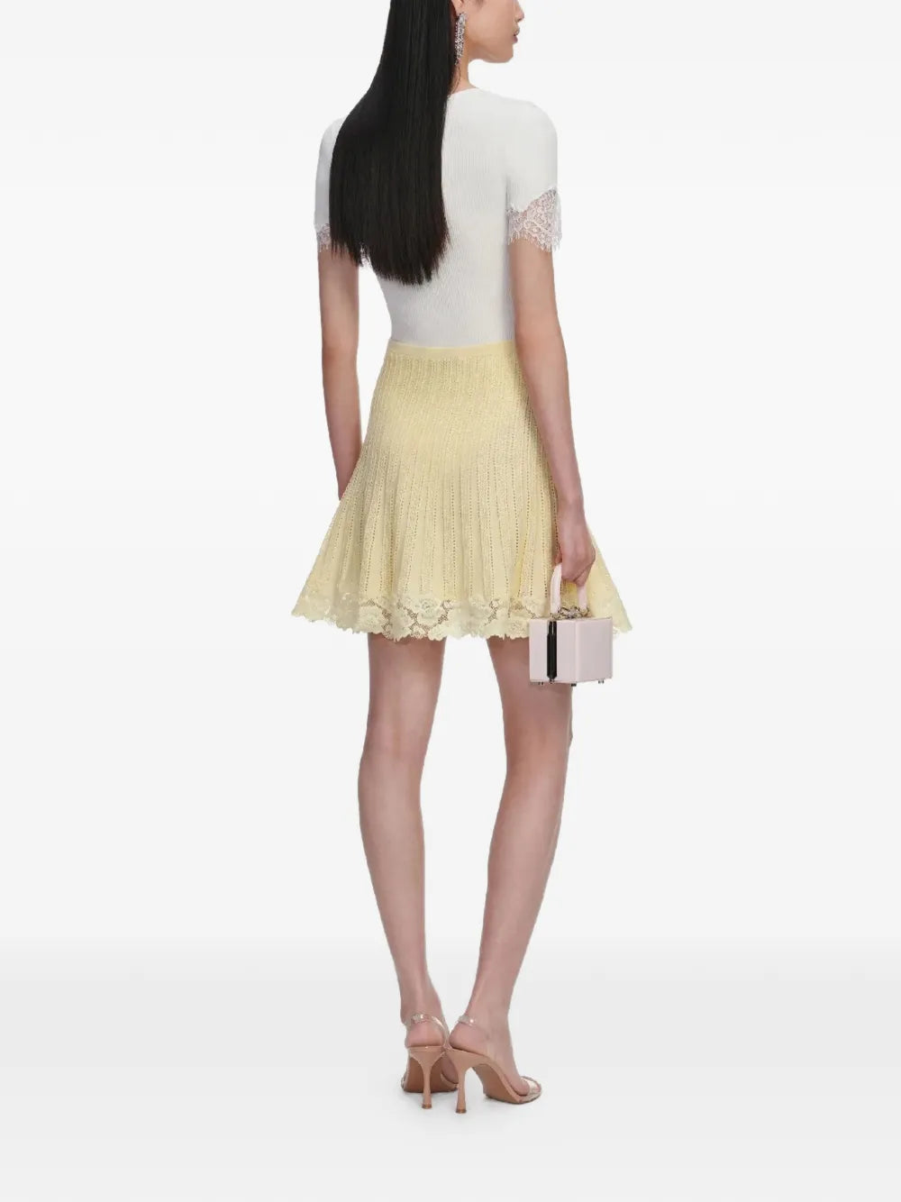 Midi skirt with lace hem