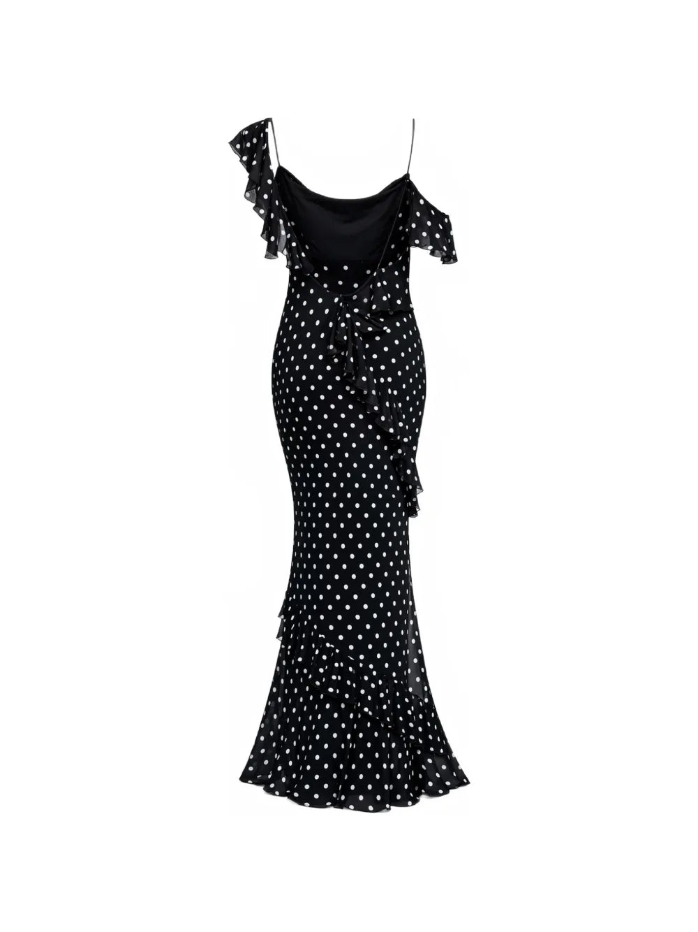 Georgette-Maxikleid mit Polka Dots