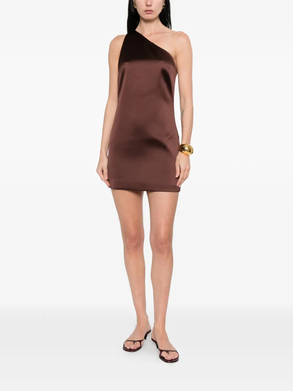 One-Shoulder Satin Mini Dress