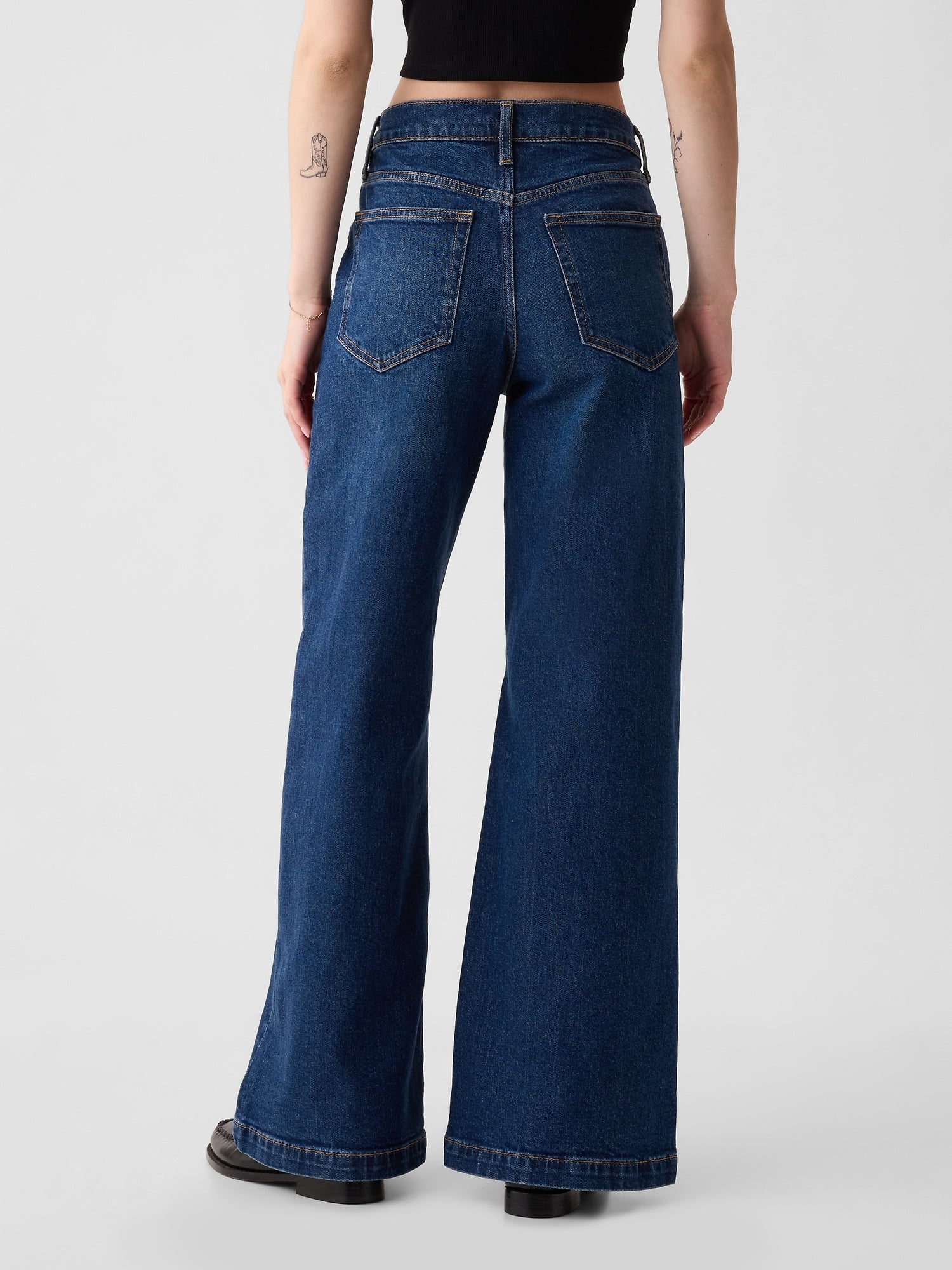 Wide High Rise Stride Jeans