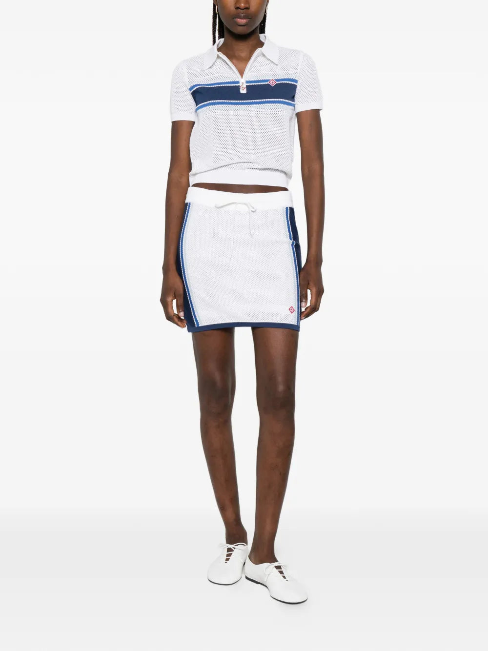 Mesh skirt with drawstring