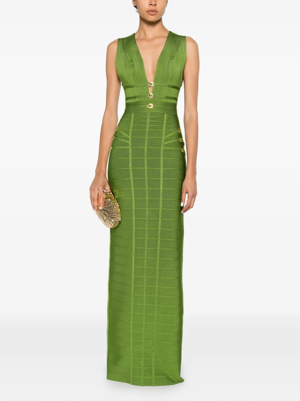 Maxi dress with buckles