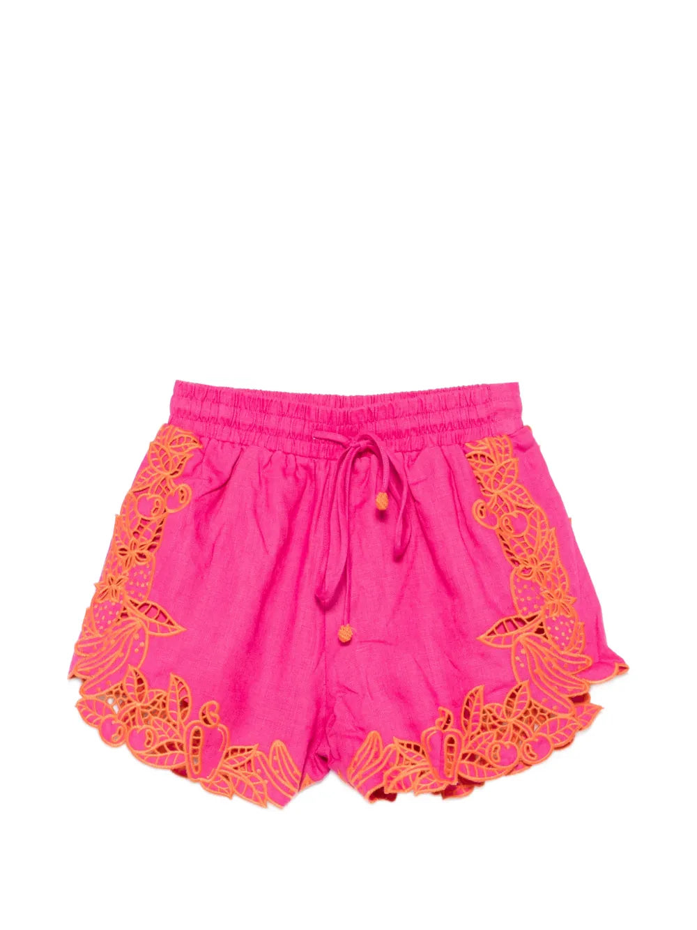 Shorts with scalloped edge and "Fruit Richelieu" embroidery