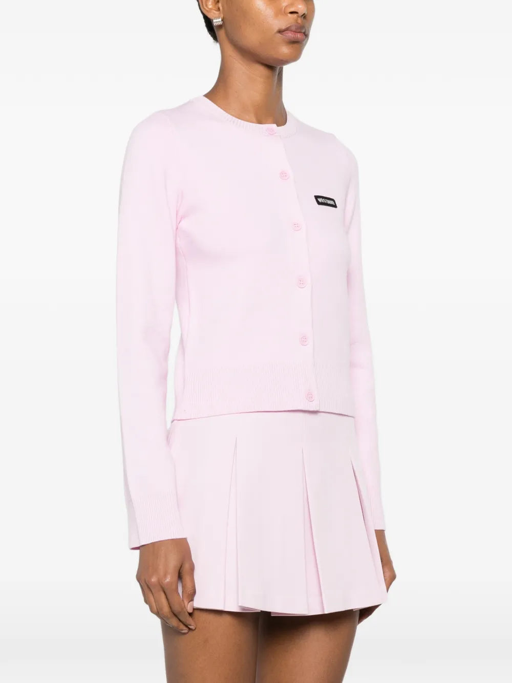 ELIA Strickjacke mit Knöpfen und Logo-Aufnäher
