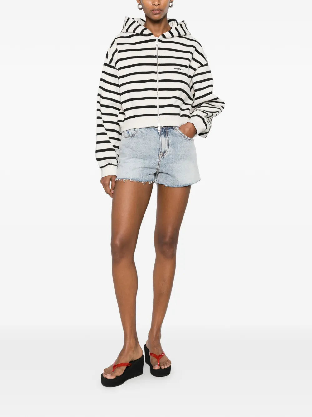 MEDINA frayed denim shorts