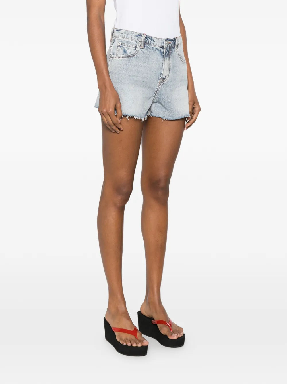 MEDINA ausgefranste Denim Shorts