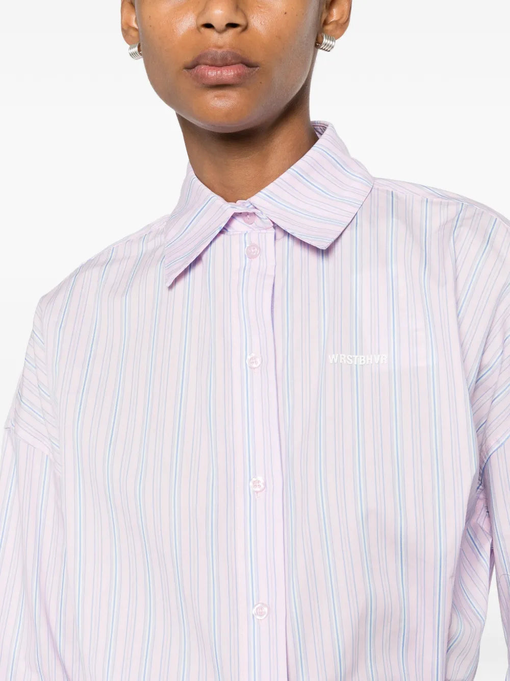 TAVINA striped mini dress with buttons