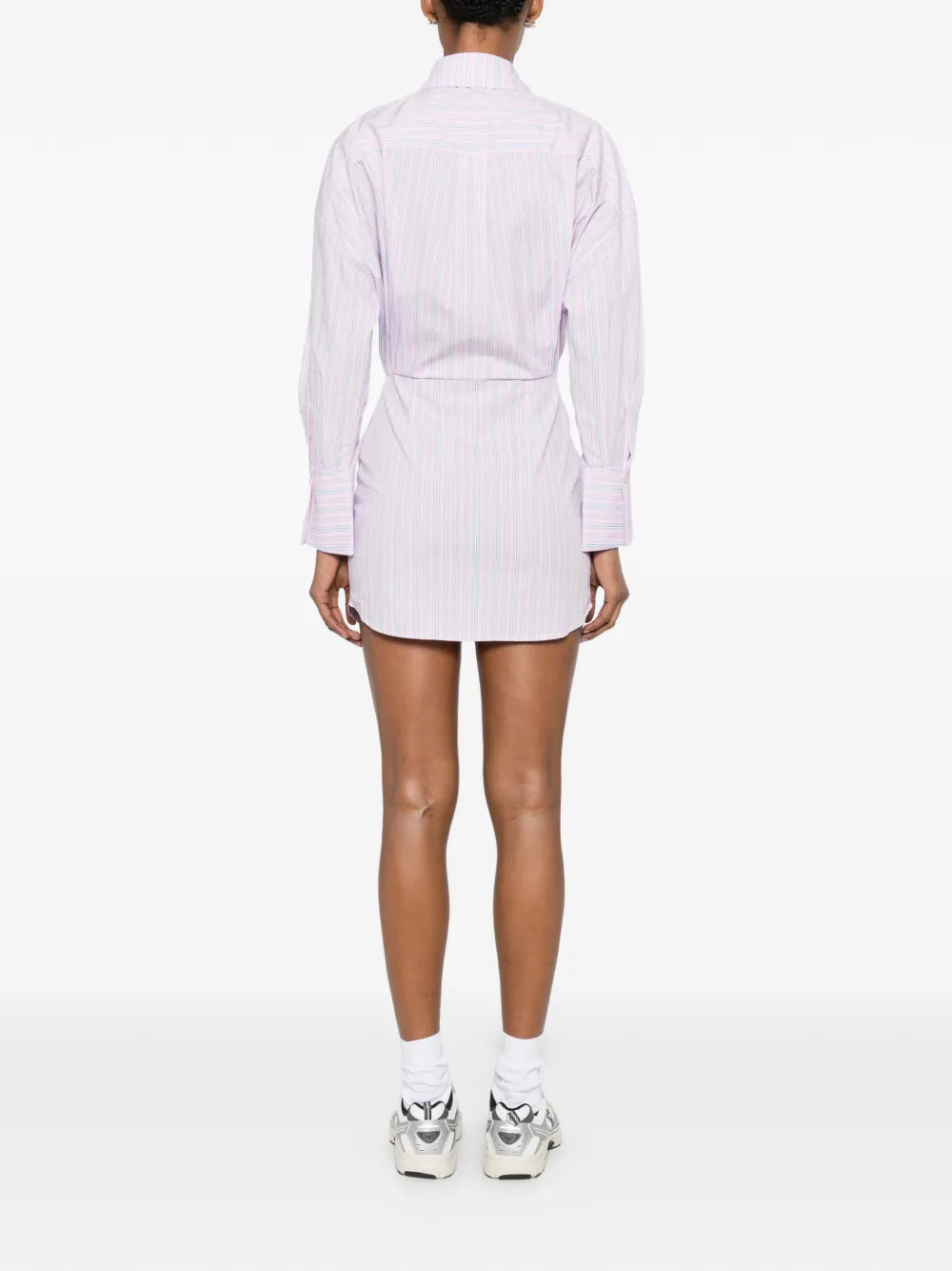 TAVINA striped mini dress with buttons