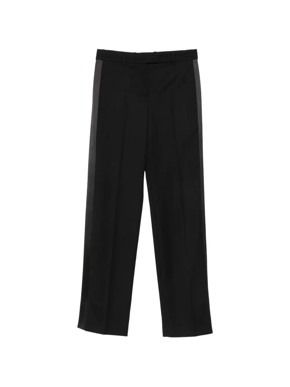 Bügelfalten-Hose mit Satinbesatz