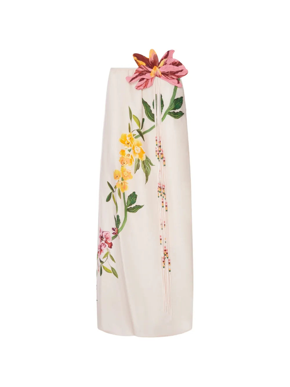 Asymmetrisches Maxi-Kleid mit Blumenprint