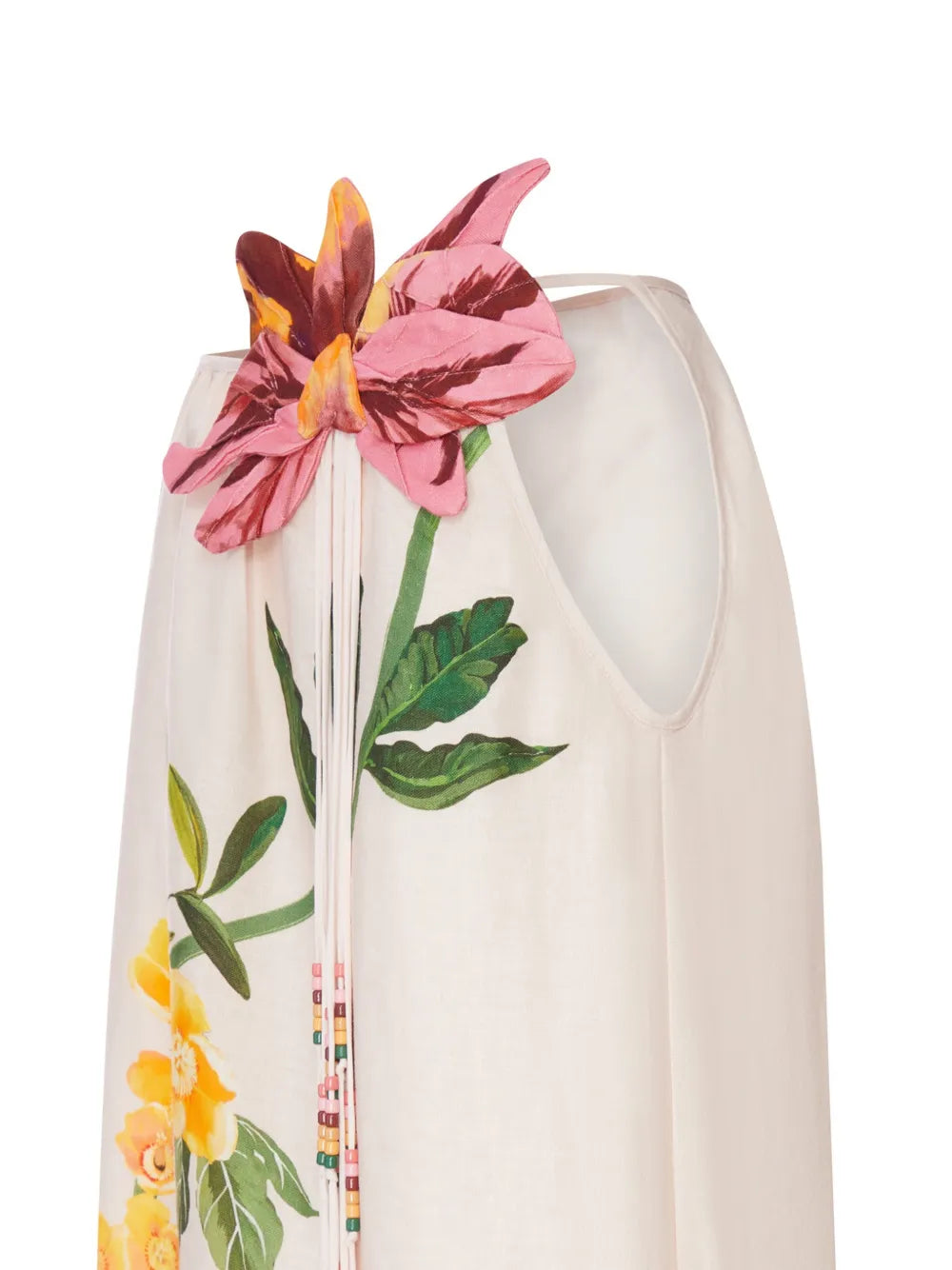 Asymmetrisches Maxi-Kleid mit Blumenprint
