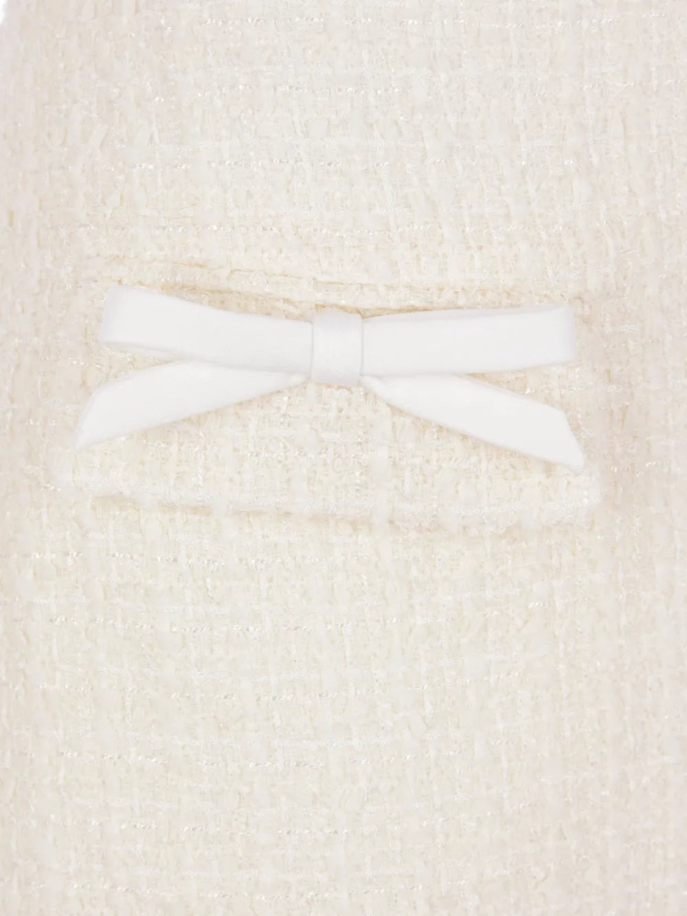 cream mini skirt with bouclé lace