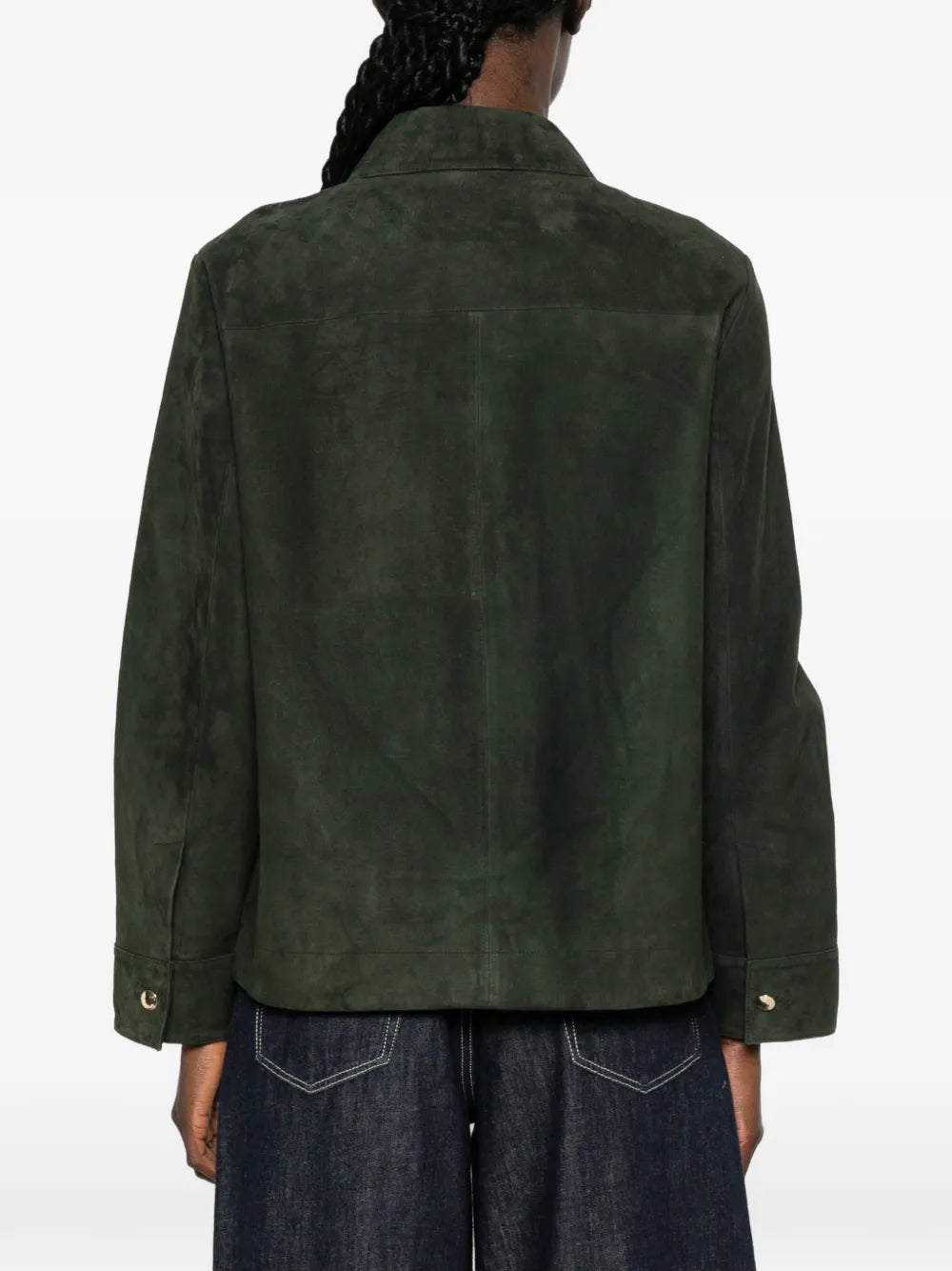 Wildlederjacke mit Knopfverschluss