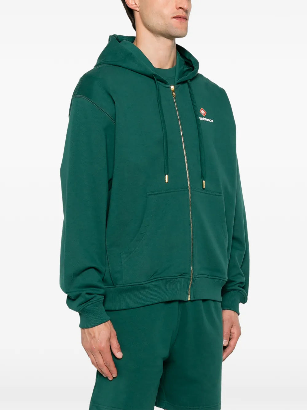 Hoodie mit Reißverschluss und Logo-Aufdruck