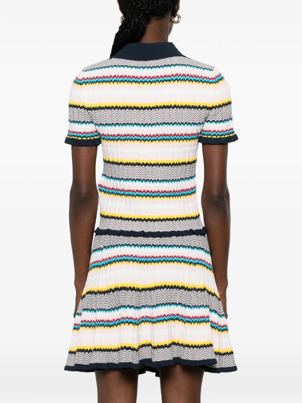 Poloshirt mit Chevron Strickmuster