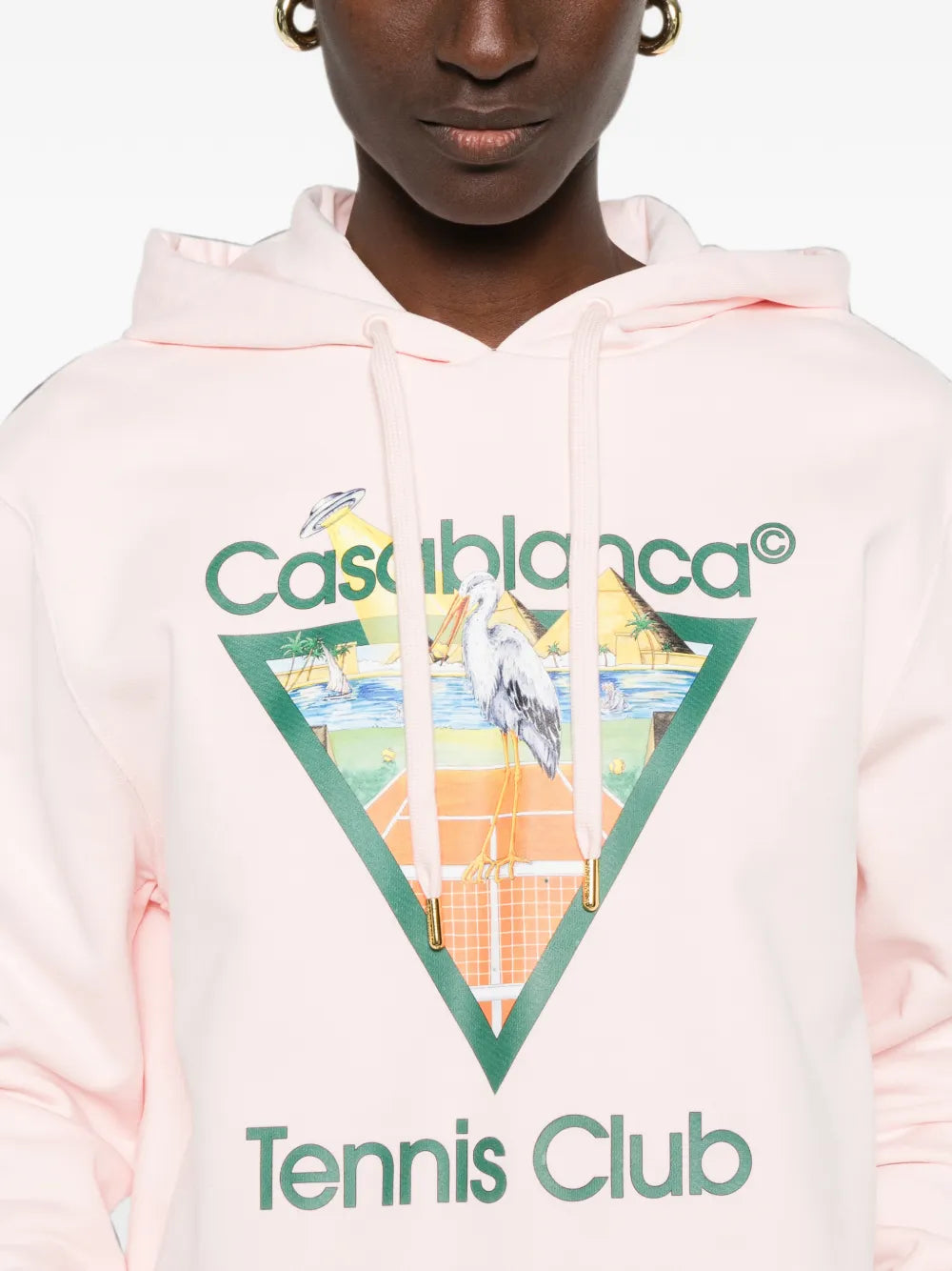 Kurzer Kapuzenpullover mit Tennis Club Triangle-Grafikprint