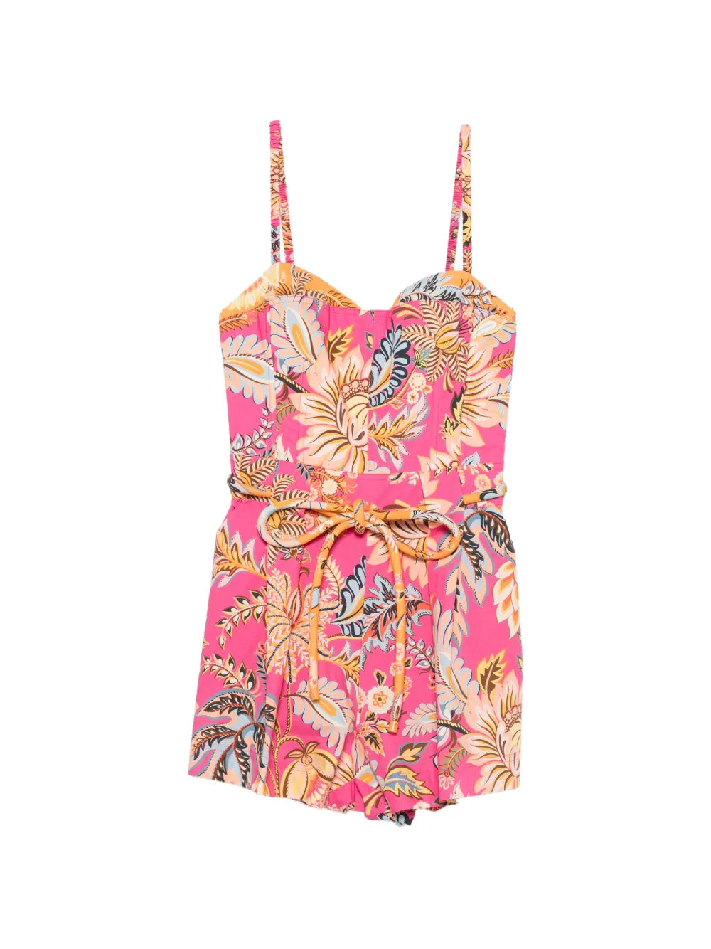 Playsuit mit Gürtel und Blumenmuster