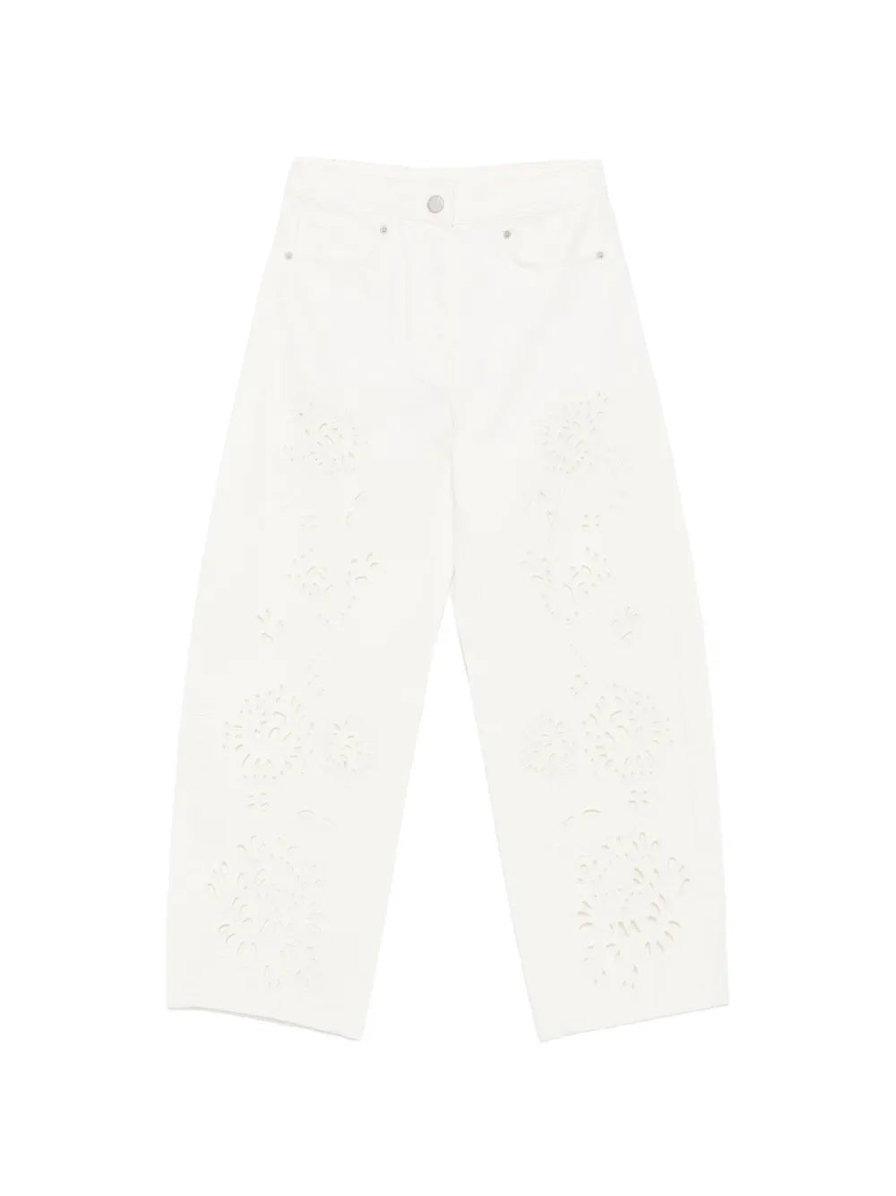 Richelieu-Jeans mit Cut-Out-Details im Broderie-Anglaise-Stil