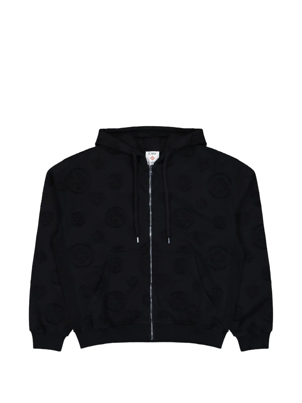 APPLIQUE MONOGRAM ZIP UP HOODIE