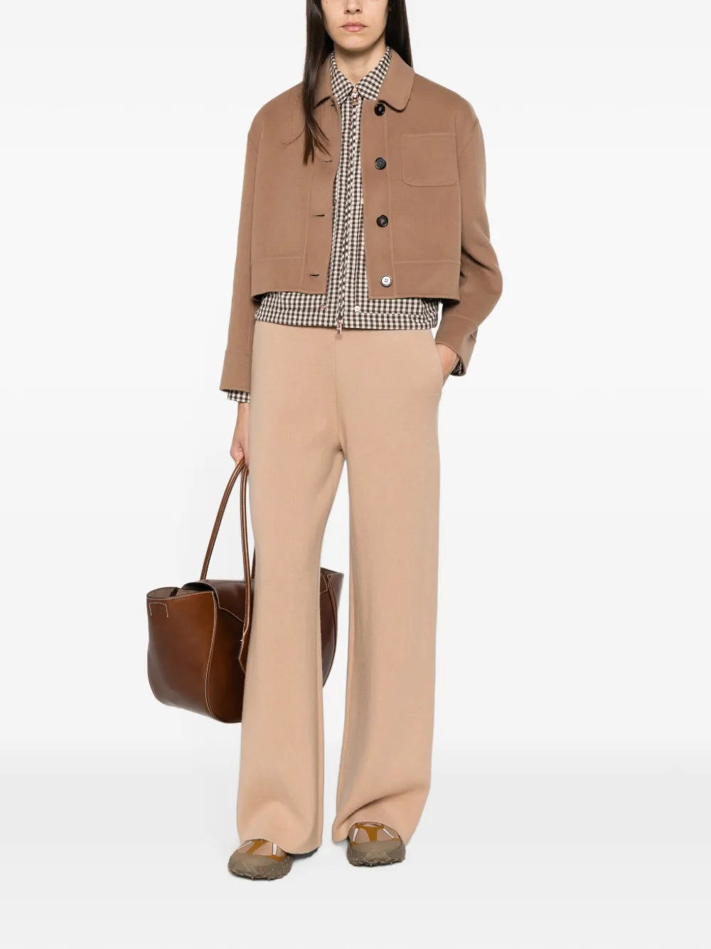 Buttoned cropped jacket