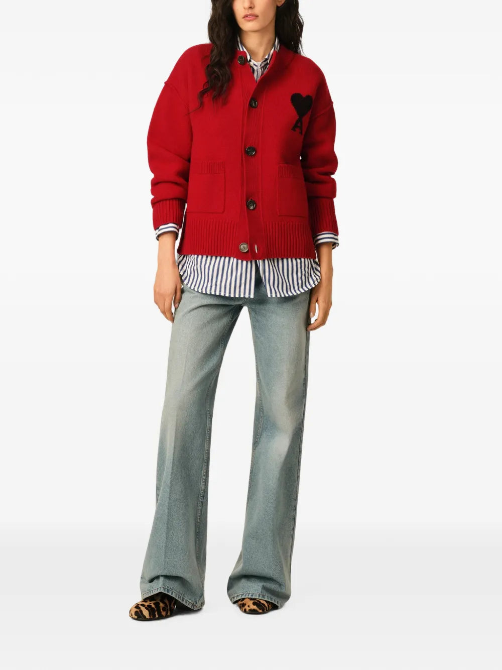 Ami de Coeur Cardigan aus Wolle mit Rundhalsausschnitt