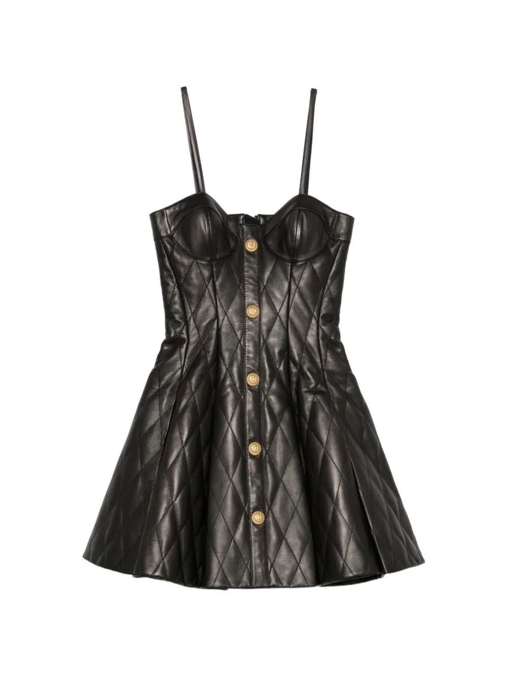 Mini-Kleid aus gestepptem Leder