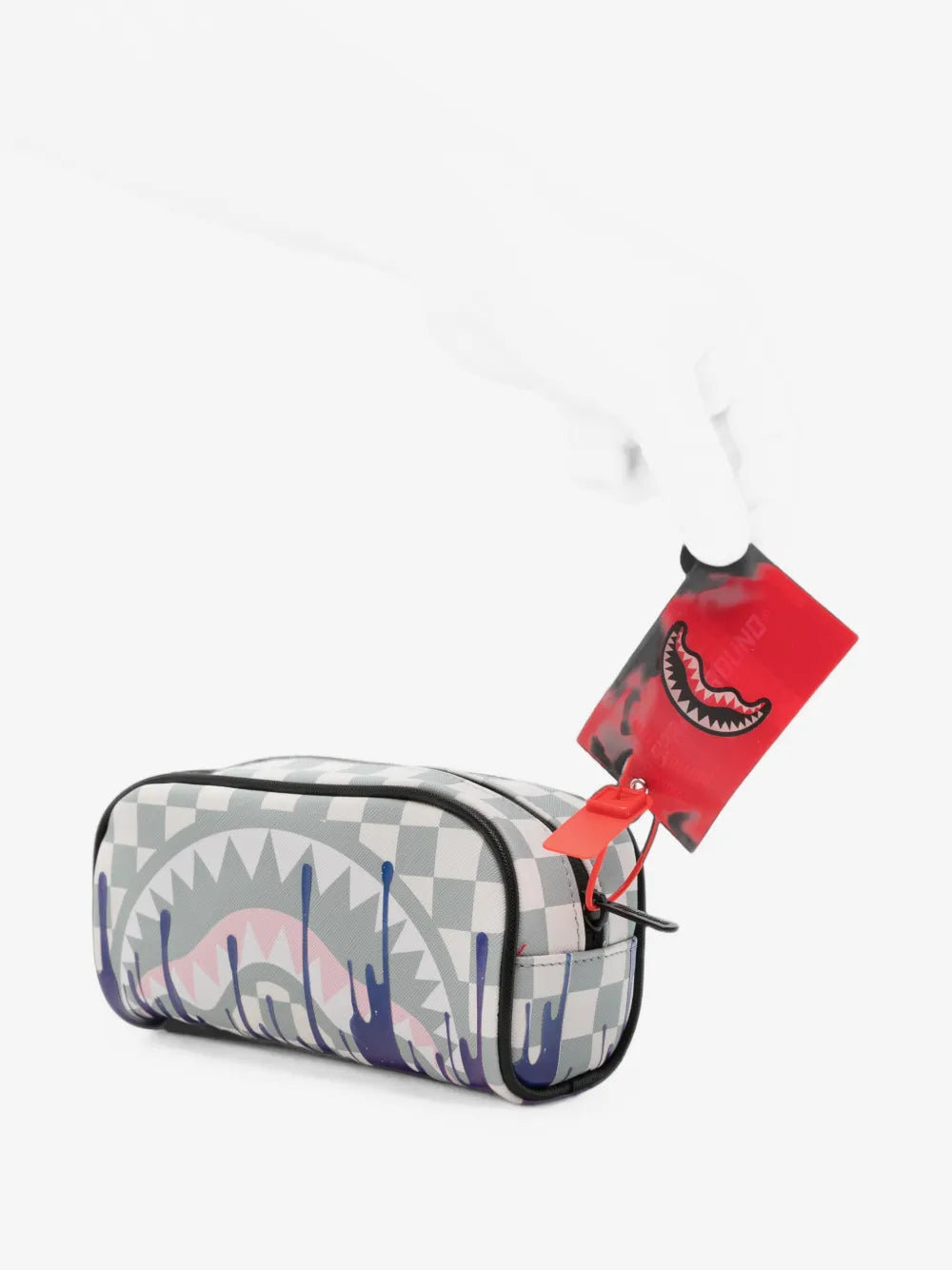 Shark-Print karierte Waschtasche