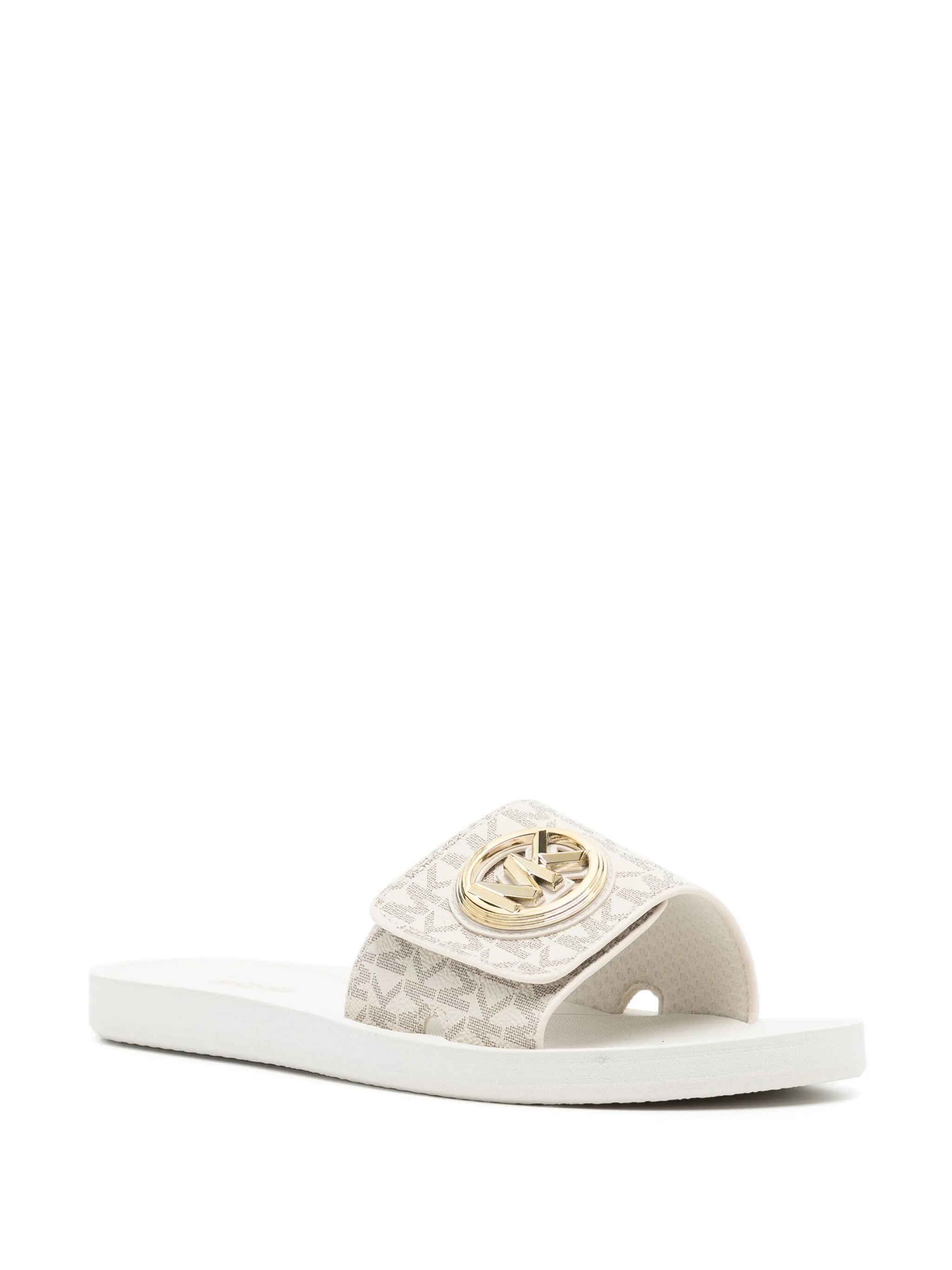 Canvas sandals with logo plaque