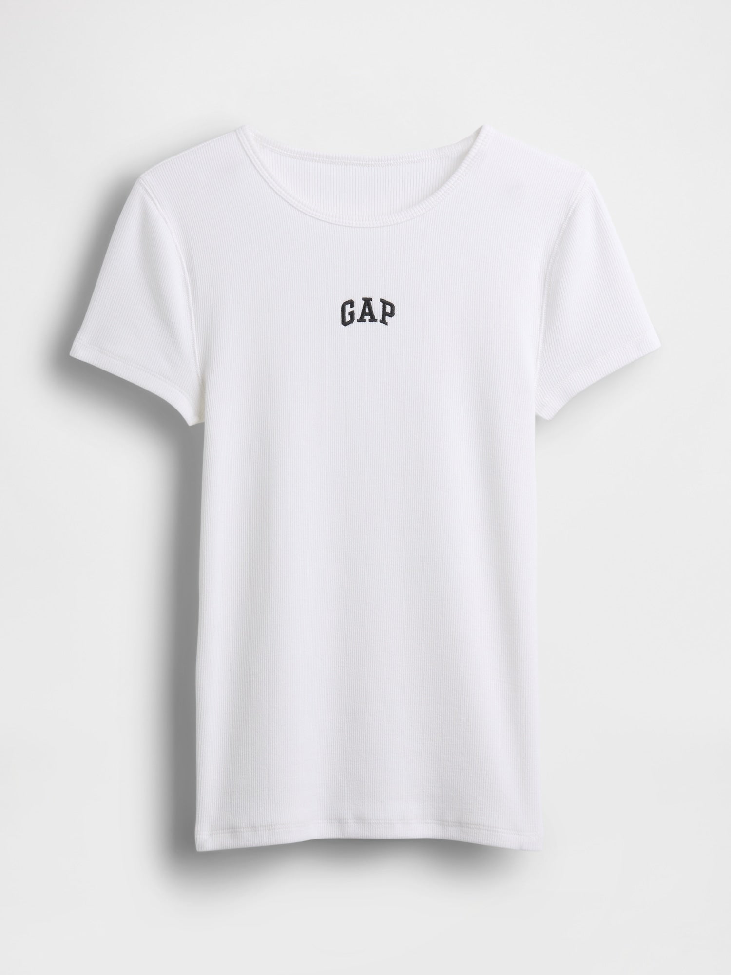 Geripptes T-Shirt mit Logo