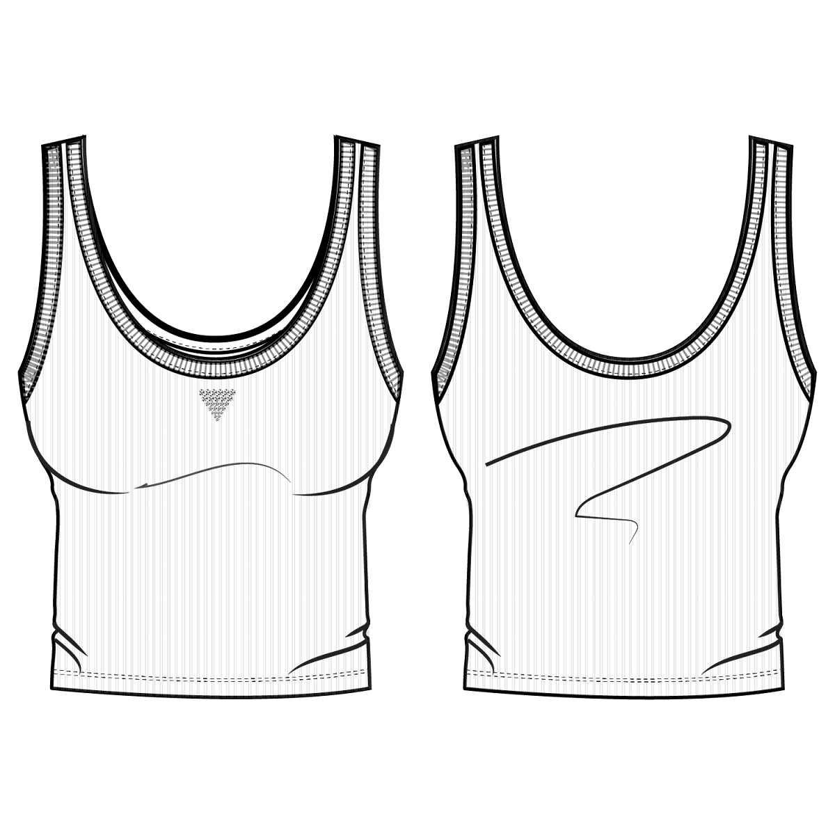 TRIANGLE BLING GERIPPTES TANKTOP