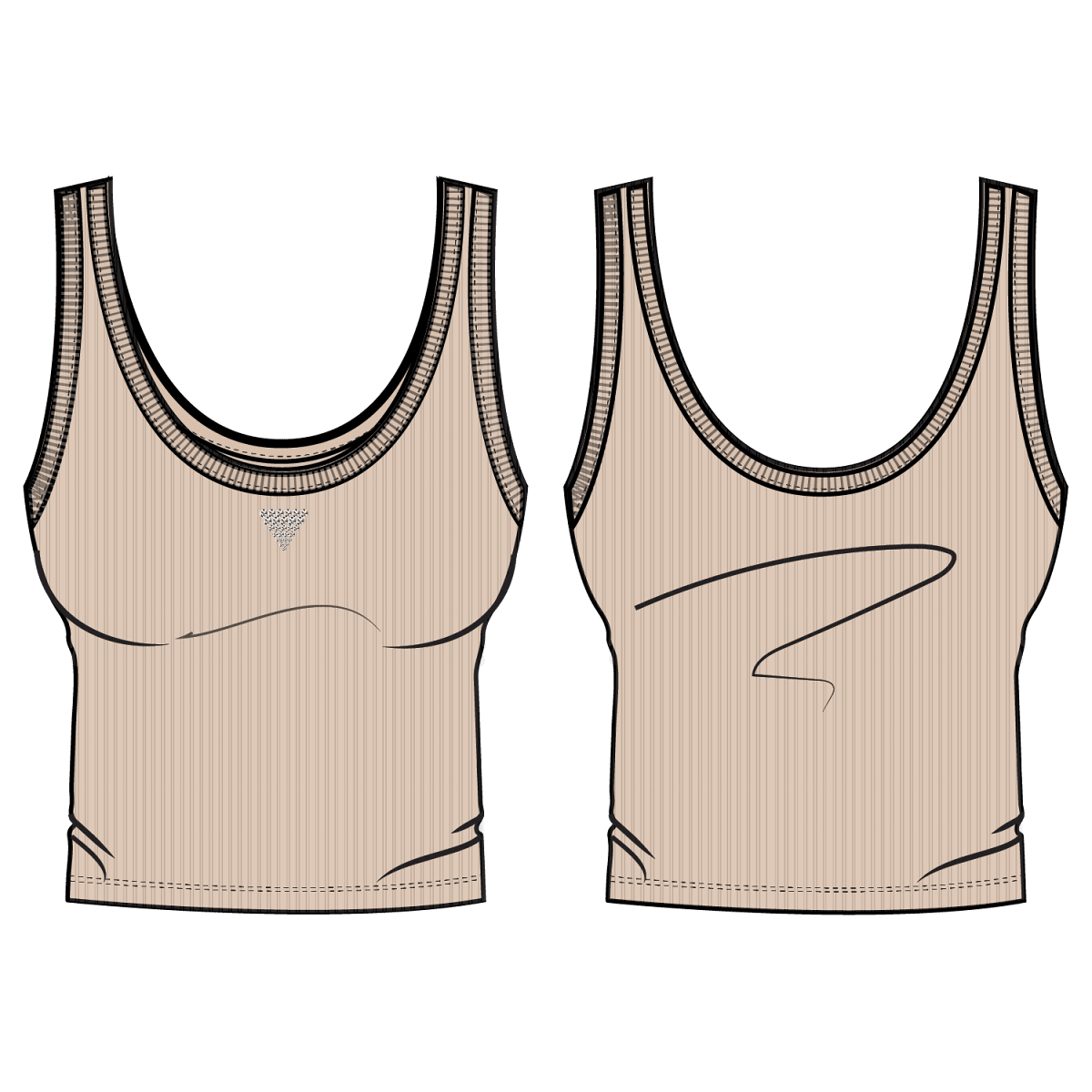 TRIANGLE BLING GERIPPTES TANKTOP