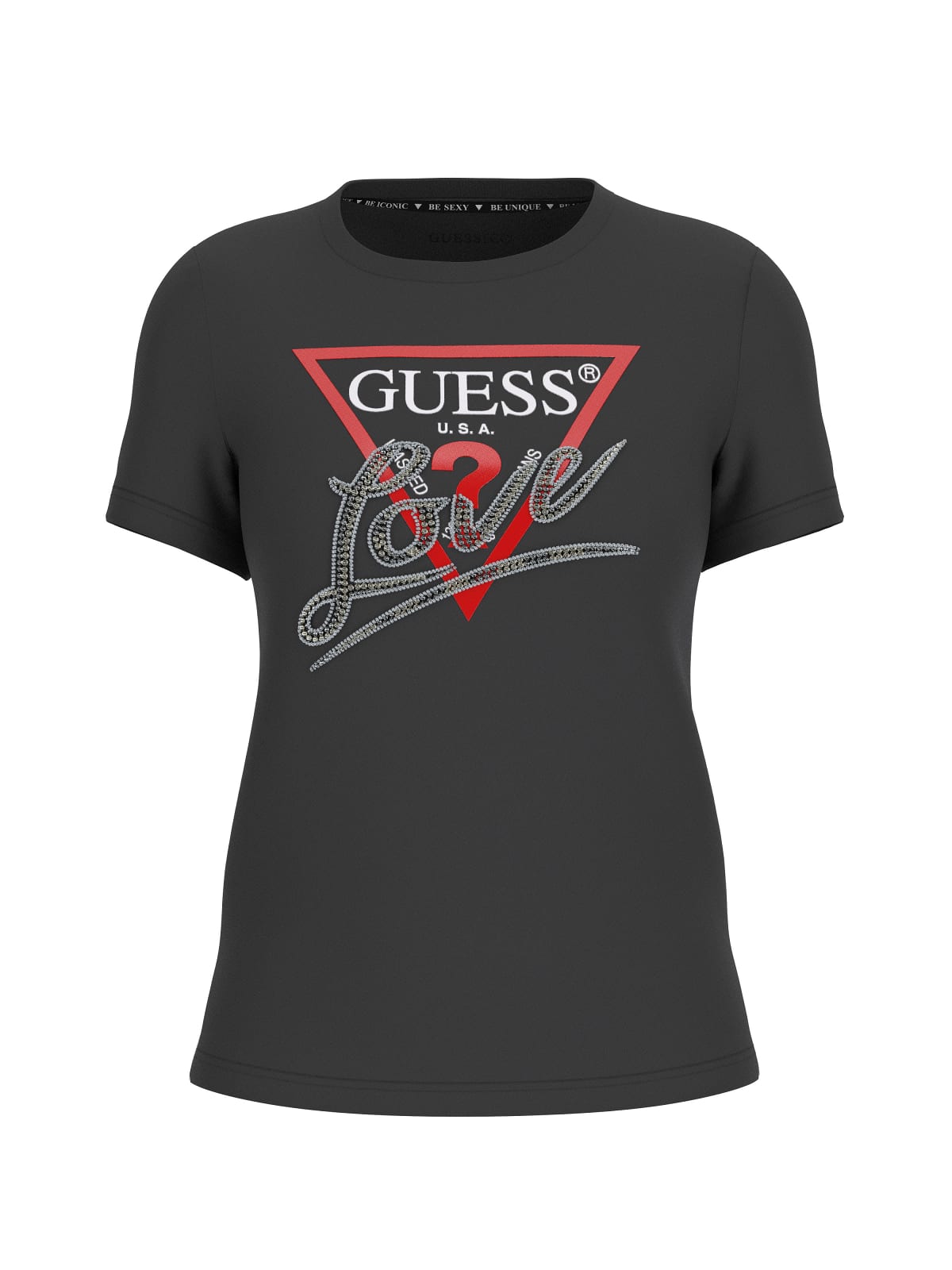TRIANGLE LOVE T-SHIRT MIT RUNDHALSAUSSCHNITT