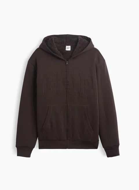 gefütterte Herren Kapuzenjacke mit Logo