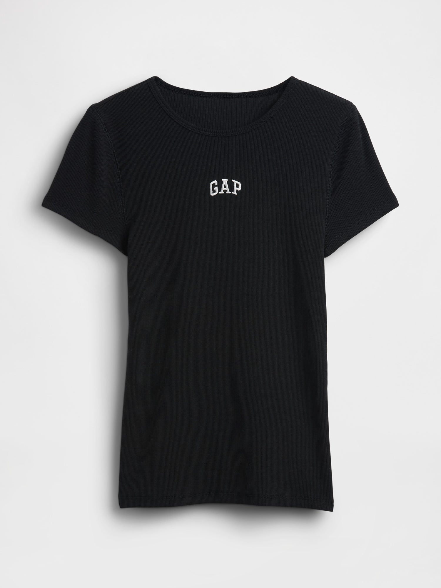 Geripptes T-Shirt mit Logo