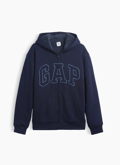 gefütterte Herren Kapuzenjacke mit Logo