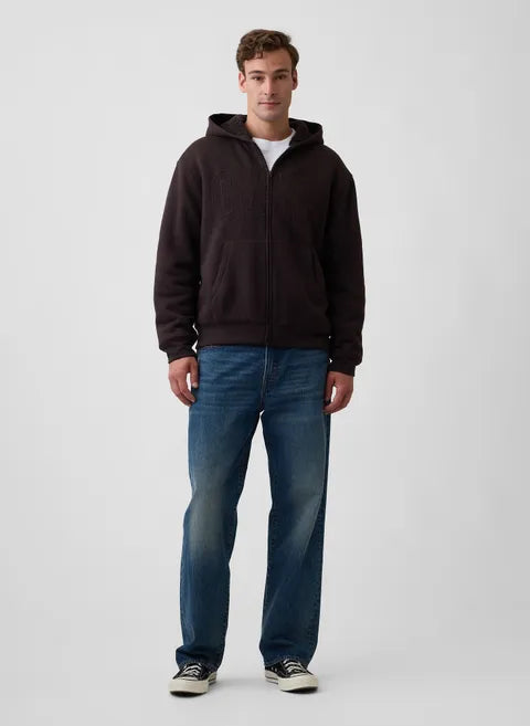 gefütterte Herren Kapuzenjacke mit Logo