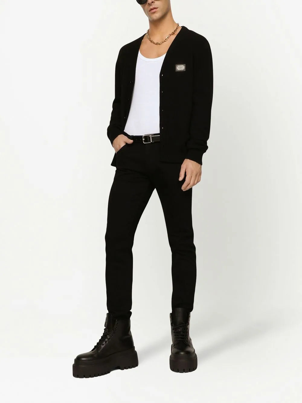 Slim-Fit-Jeans mit Logo-Applikation
