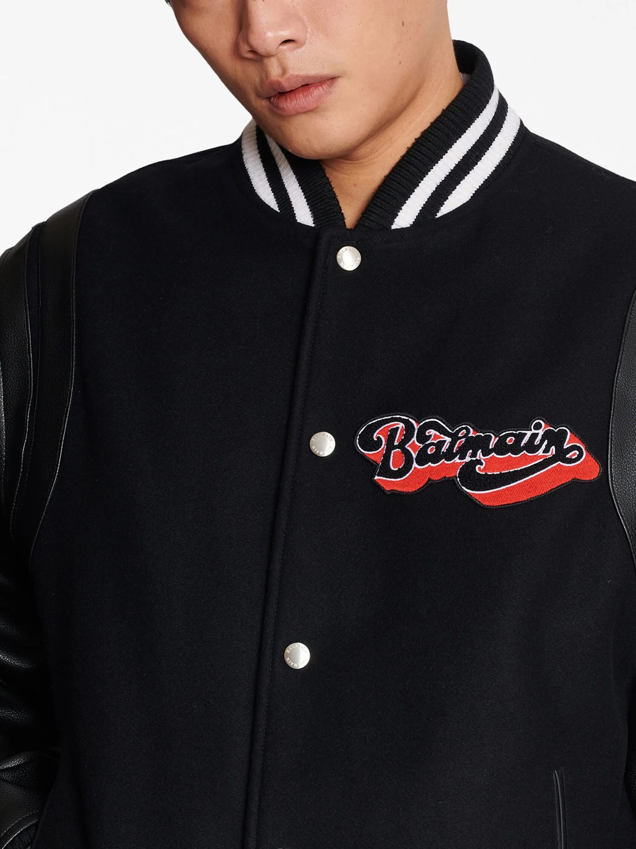 Bomber jacket with logo patch