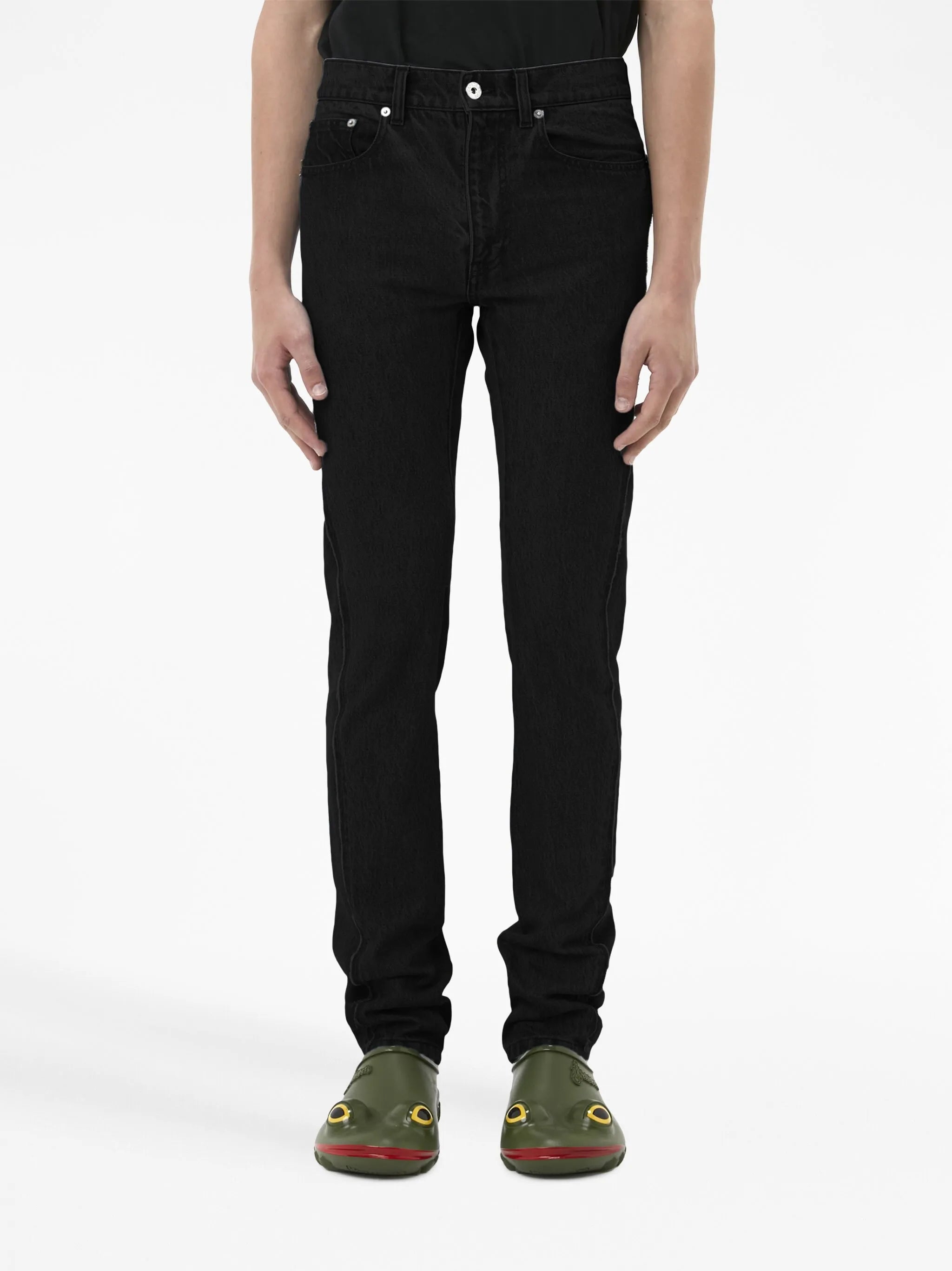 Halbhohe Straight-Leg-Jeans