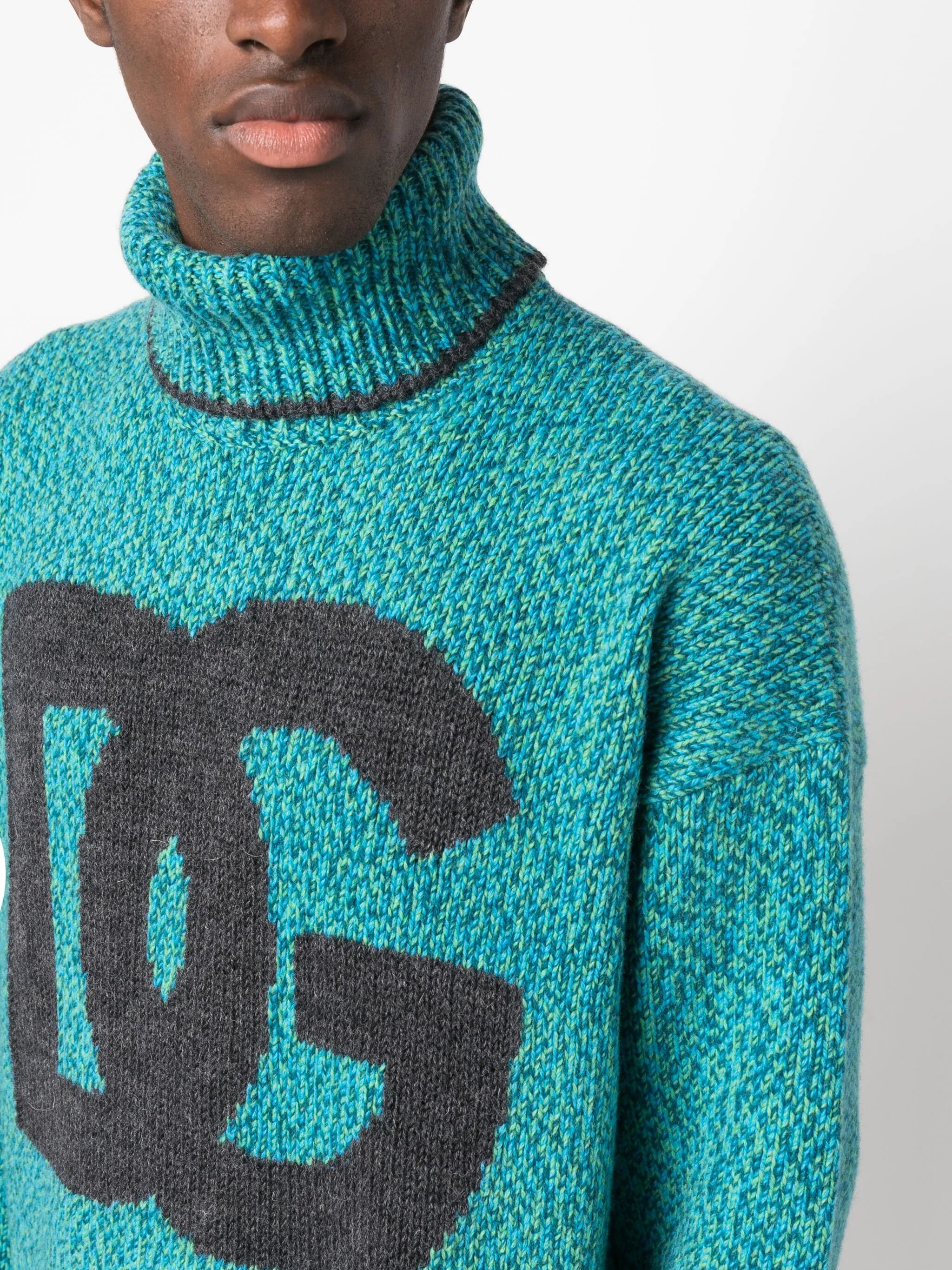 Pullover mit Intarsien-Logo